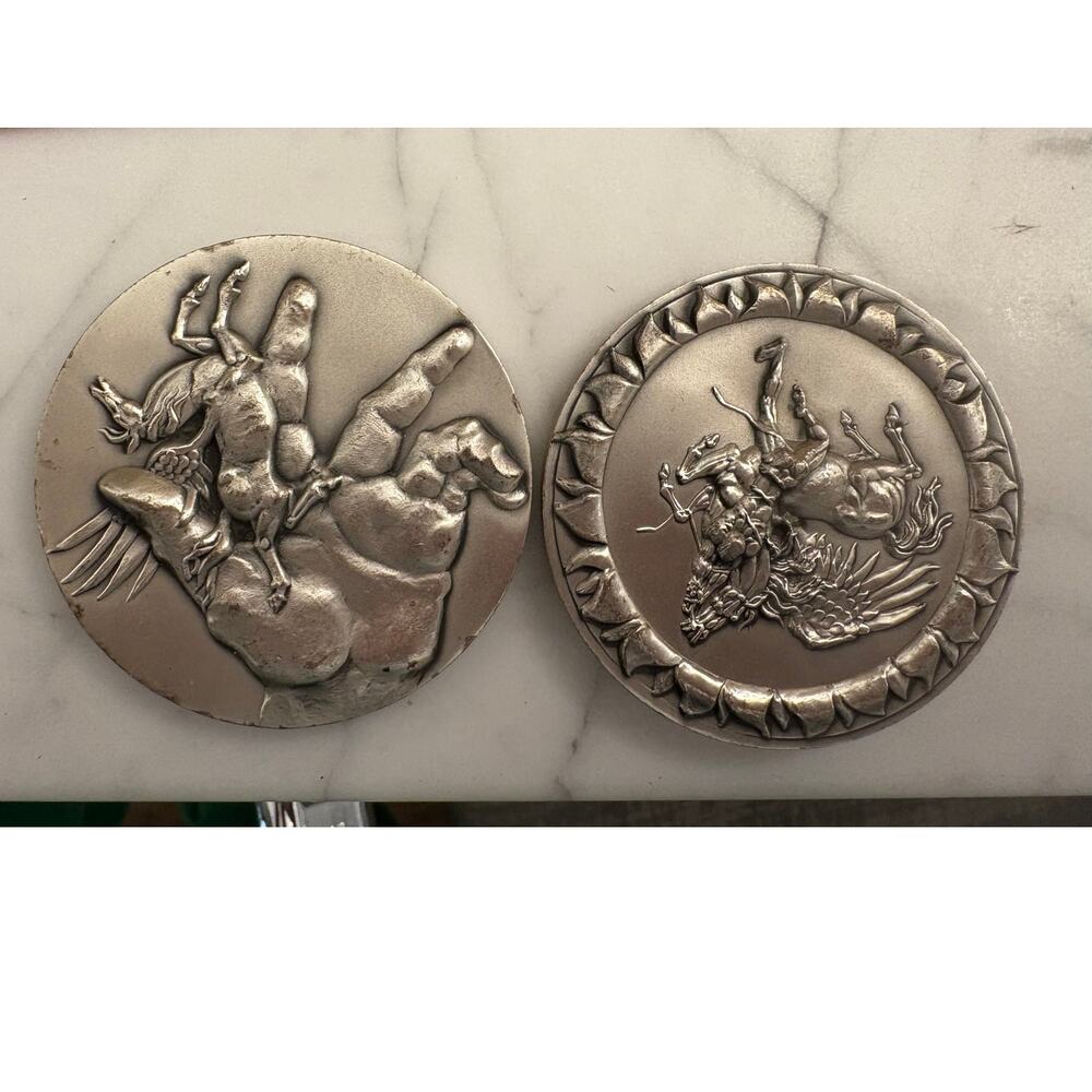 Medallic Art Co .999 fine silver Frank Eliscu "INSPIRATION" 2 part medal 8.3oz